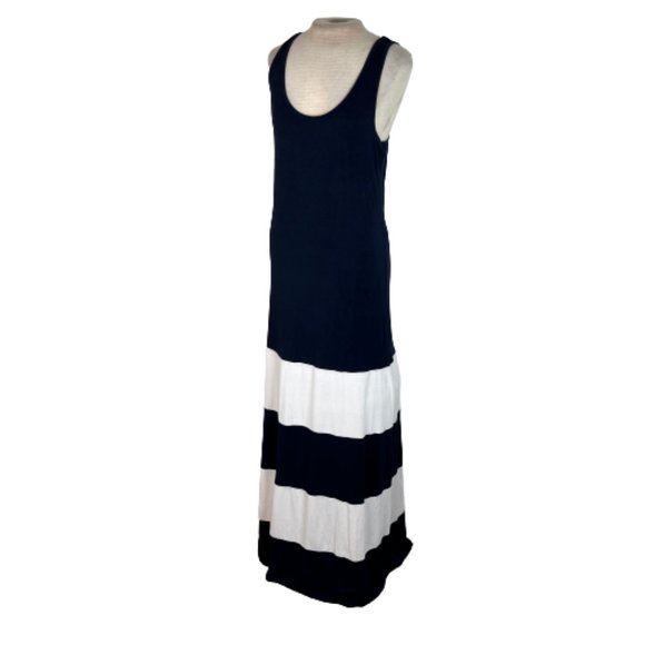 Banana Republic Dresses & Skirts - Banana Republic Maxi Tank Color Block Dress Stretch Knit Blue White M Medium